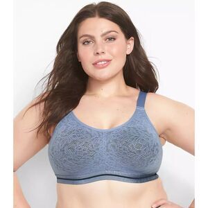 NWT Cacique Cotton Unlined Full Coverage No-Wire Scoop Bra With Lace 44D